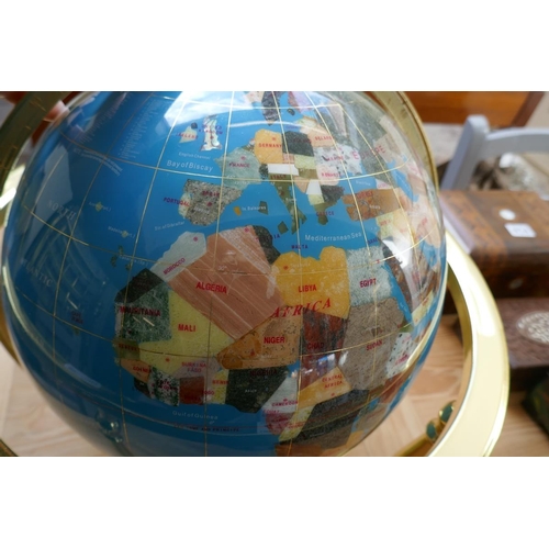 415 - Large semi-precious gem stone globe