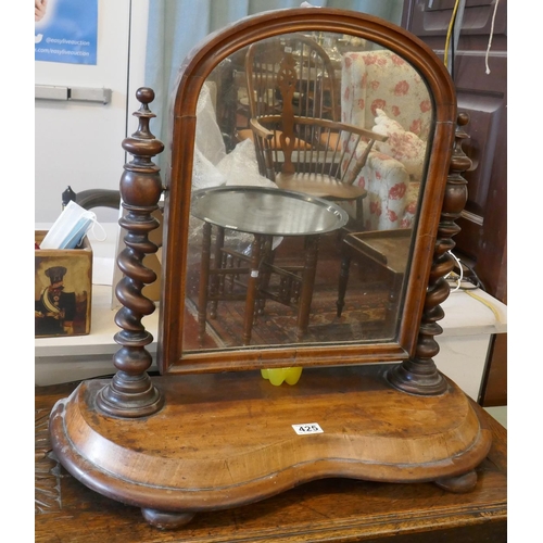 425 - Victorian mahogany barley-twist vanity mirror