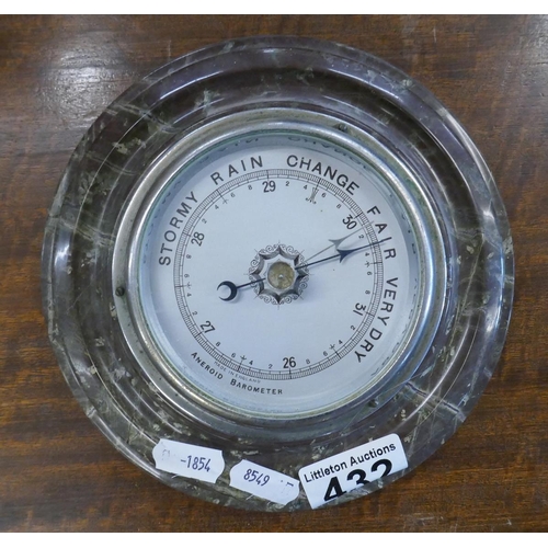 432 - Cornish serpentine barometer