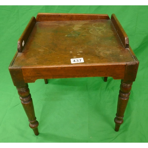 437 - Small antique galleried table