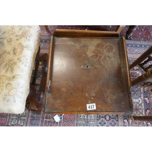 437 - Small antique galleried table