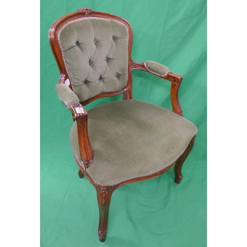 438 - Button back Queen Anne style chair