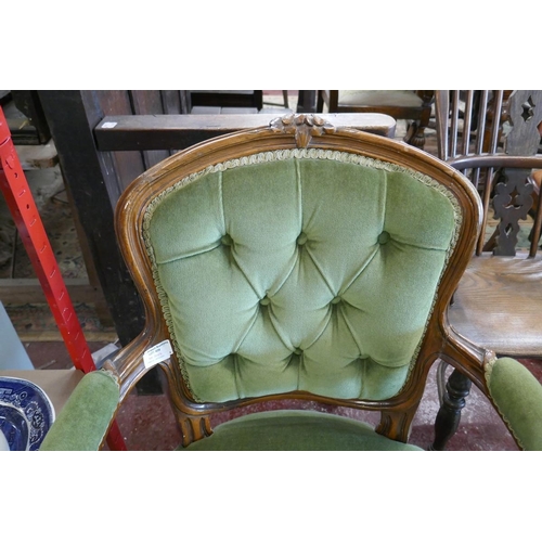 438 - Button back Queen Anne style chair