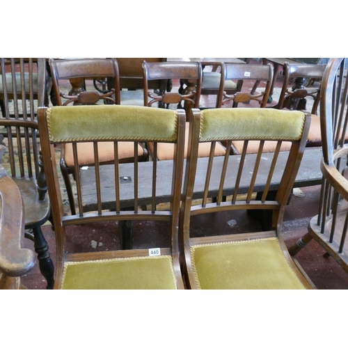 440 - Pair of Edwardian inlaid chairs