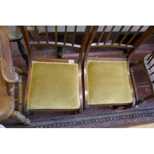 440 - Pair of Edwardian inlaid chairs