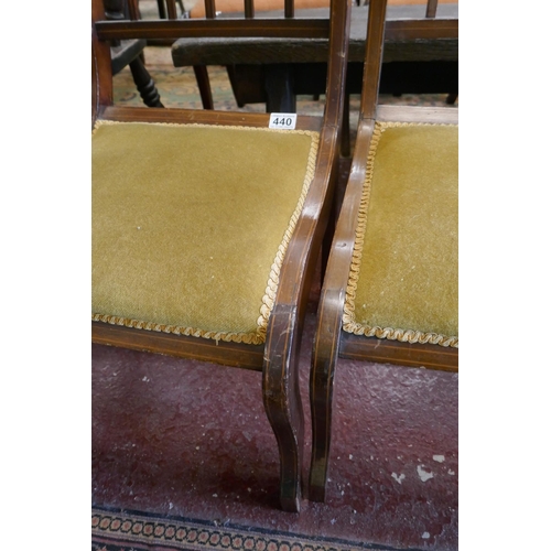 440 - Pair of Edwardian inlaid chairs