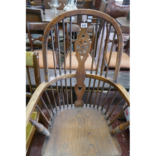 442 - Antique broad arm country chair