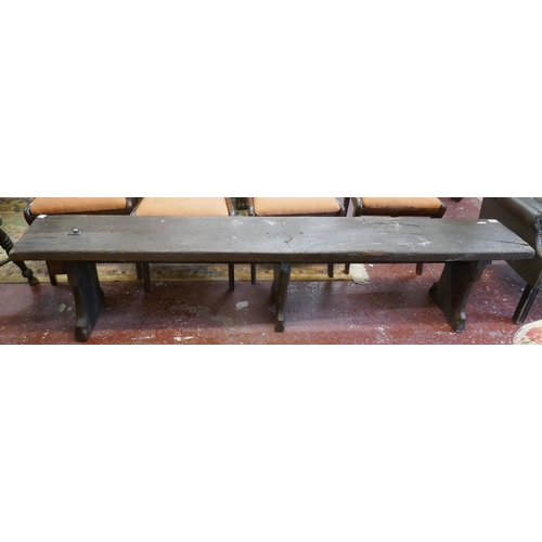 444 - Antique rustic bench - Approx L: 205cm