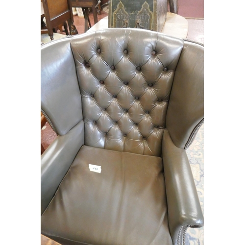 448 - Chesterfield wing-back armchair