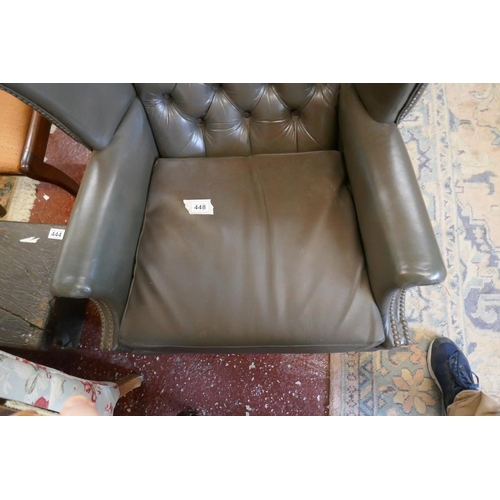 448 - Chesterfield wing-back armchair