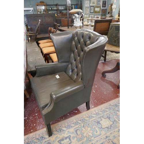 448 - Chesterfield wing-back armchair