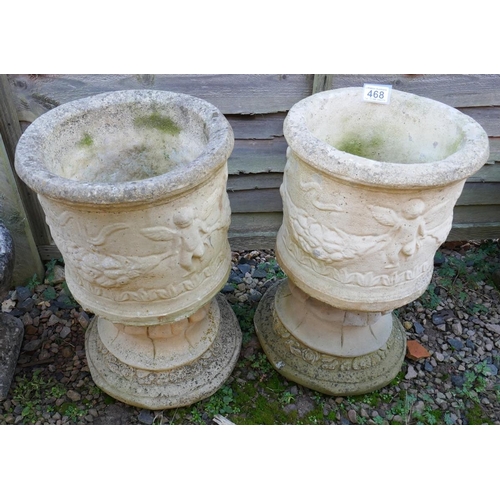 468 - Pair of stone planters