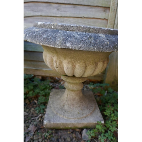 469 - Pair of antique stone pedestal planters