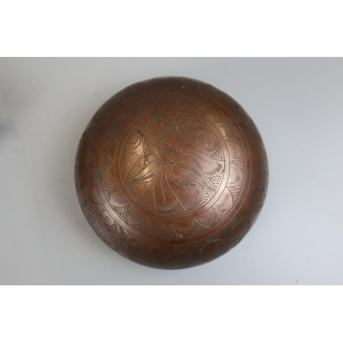 64 - Bronze bowl and collection of brass