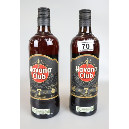 70 - 2 bottles of Havana Club rum