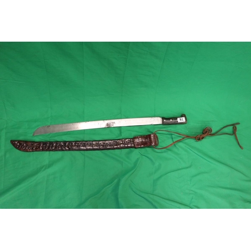 78 - Sword with horn handle in crocodile leather sheath