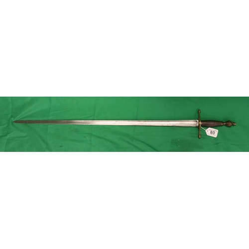 80 - Sword believed to be  A Napoleonic 1796 Pattern Infantry Officer's Spadroon with composite hilt (tan... 