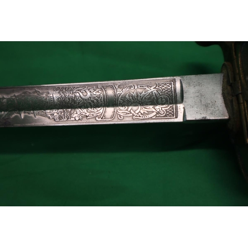 81 - Naval officers sword late 19th century with shark skin handle