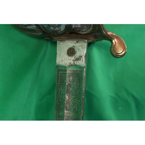 81 - Naval officers sword late 19th century with shark skin handle