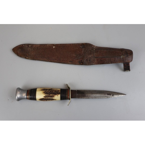 87 - Horn-handled American hunting knife