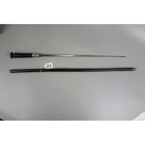 117 - Ebony sword stick