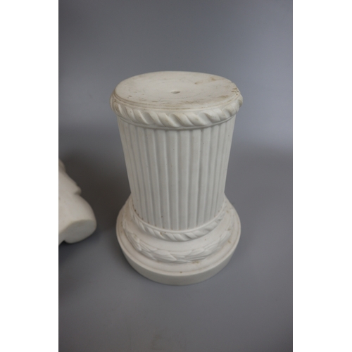 126 - Porcelain bust of Apollo on plinth - Approx height 46cm