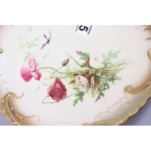 135 - 3 Royal Worcester cabinet plates one signed E Raby