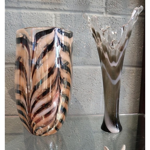 106 - Two studio glass vases