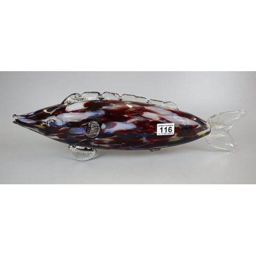 116 - Large glass Murano fish - Approx length 55cm