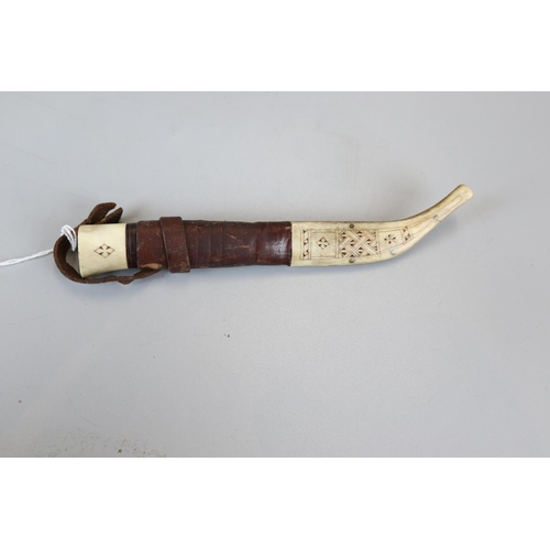 135 - Inuit knife with bone handle and sheath