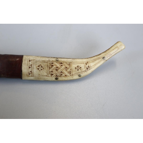 135 - Inuit knife with bone handle and sheath