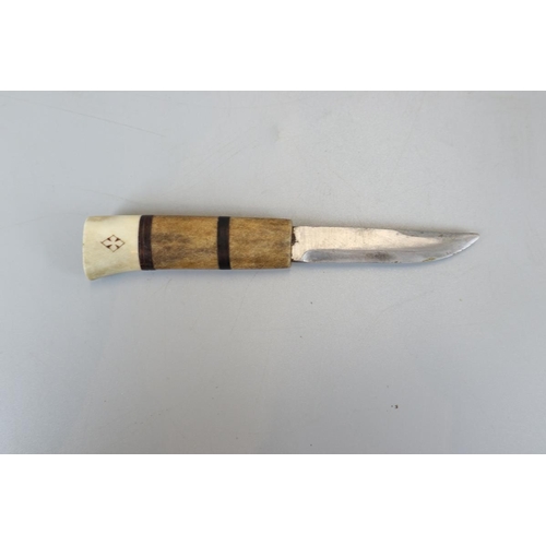 135 - Inuit knife with bone handle and sheath