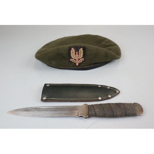 148 - SAS beret with accompanying knife