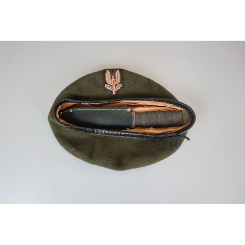 148 - SAS beret with accompanying knife