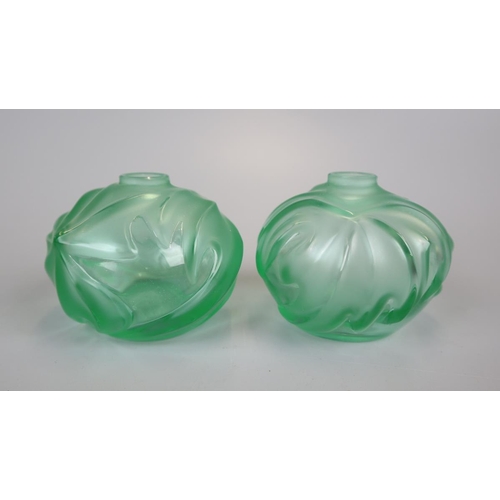 151 - Pair of Lalique Soliflore Palm Antinea bud vases