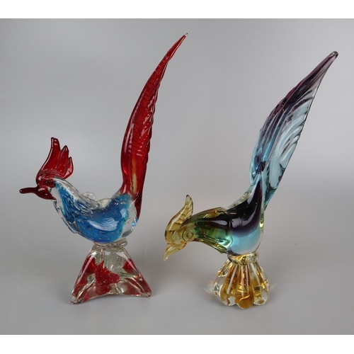 161 - A pair of Murano glass cockerels - Approx height 30cm