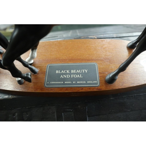 166 - 3 horse figures to include Black Beauty by Beswick