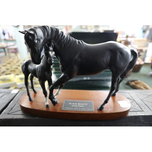 166 - 3 horse figures to include Black Beauty by Beswick