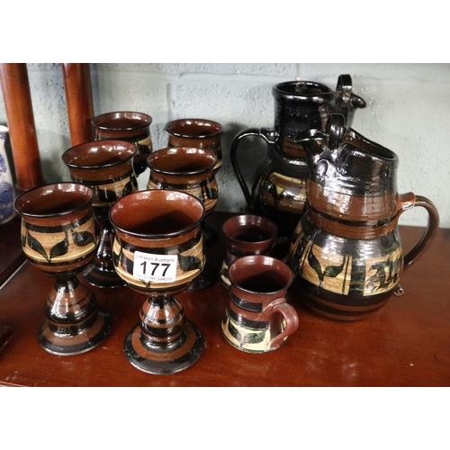 177 - Collection of Prawle pottery