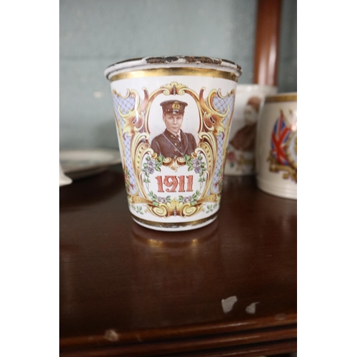 181 - Collection of Royal memorabilia to include a King George V 1911 enamel beaker etc