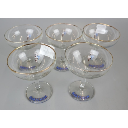 182 - 5 original Babycham glasses