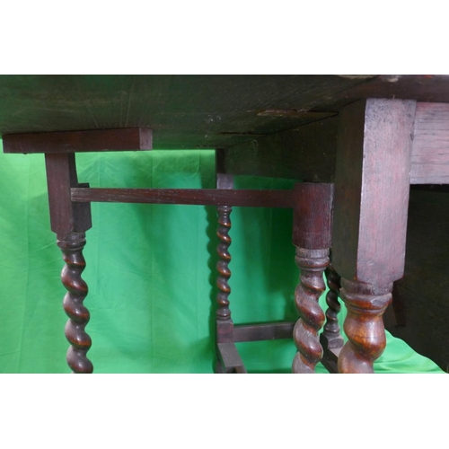 200 - Oak barley-twist gate leg table