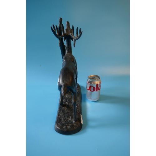 201 - Spelter figure of stag - Approx height 36cm