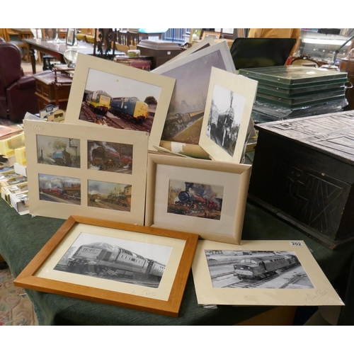 202 - Collection of railway memorabilia to include books, signed photos etc