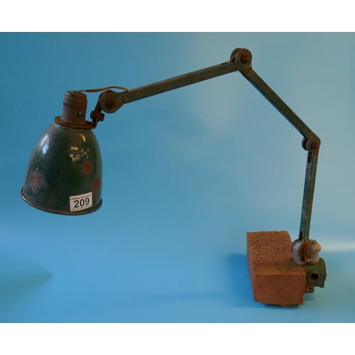 209 - Adjustable vintage machinists lamp