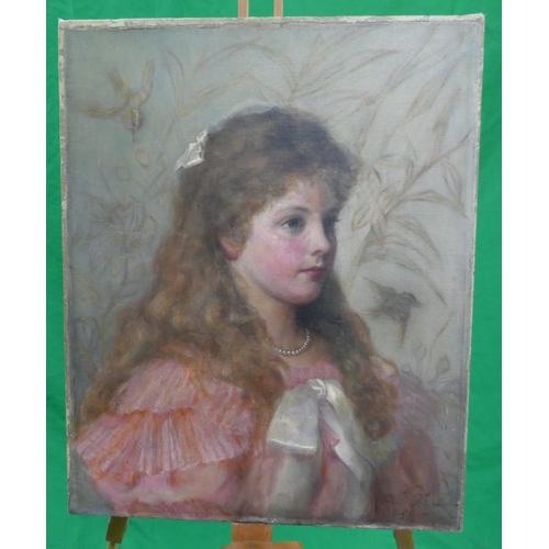 212 - Oil on canvas - Annie Bell 1897 - Approx IS: 41cm x 52cm