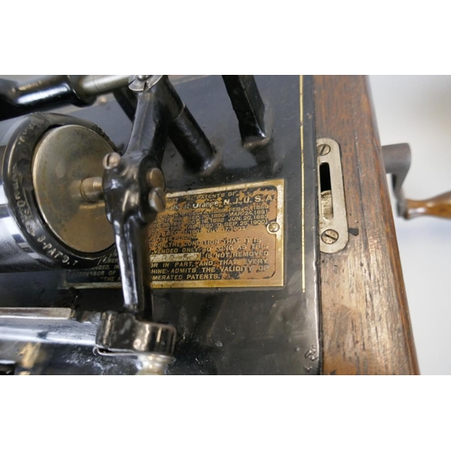 214 - Edison Standard Phonograph in working order with 10 Edison records