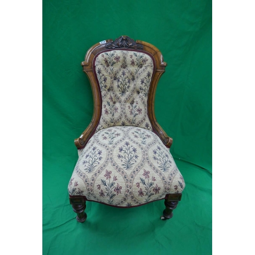 219 - Victorian walnut nursing chair