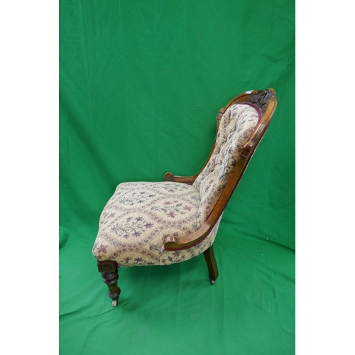 219 - Victorian walnut nursing chair