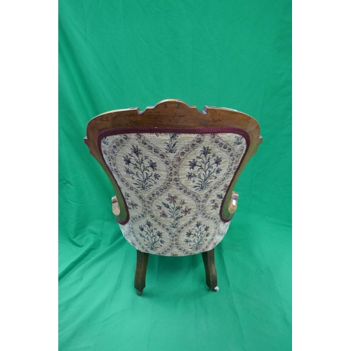 219 - Victorian walnut nursing chair